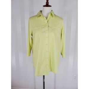 CHICO'S Women's Light Green Button Up  Top Sz M